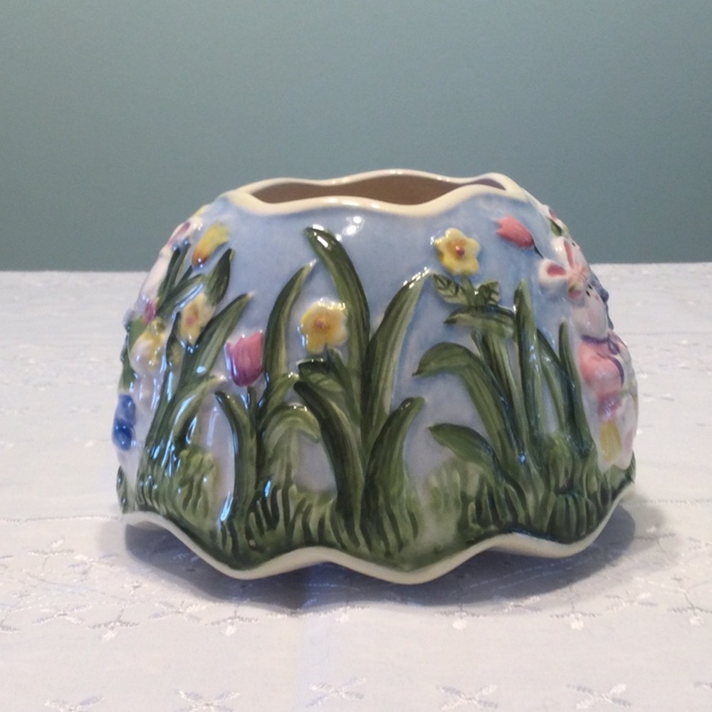 Home Interiors And Gifts Licensed Candle Jar Topper Product Easter Bunnies - Picture 4 of 6